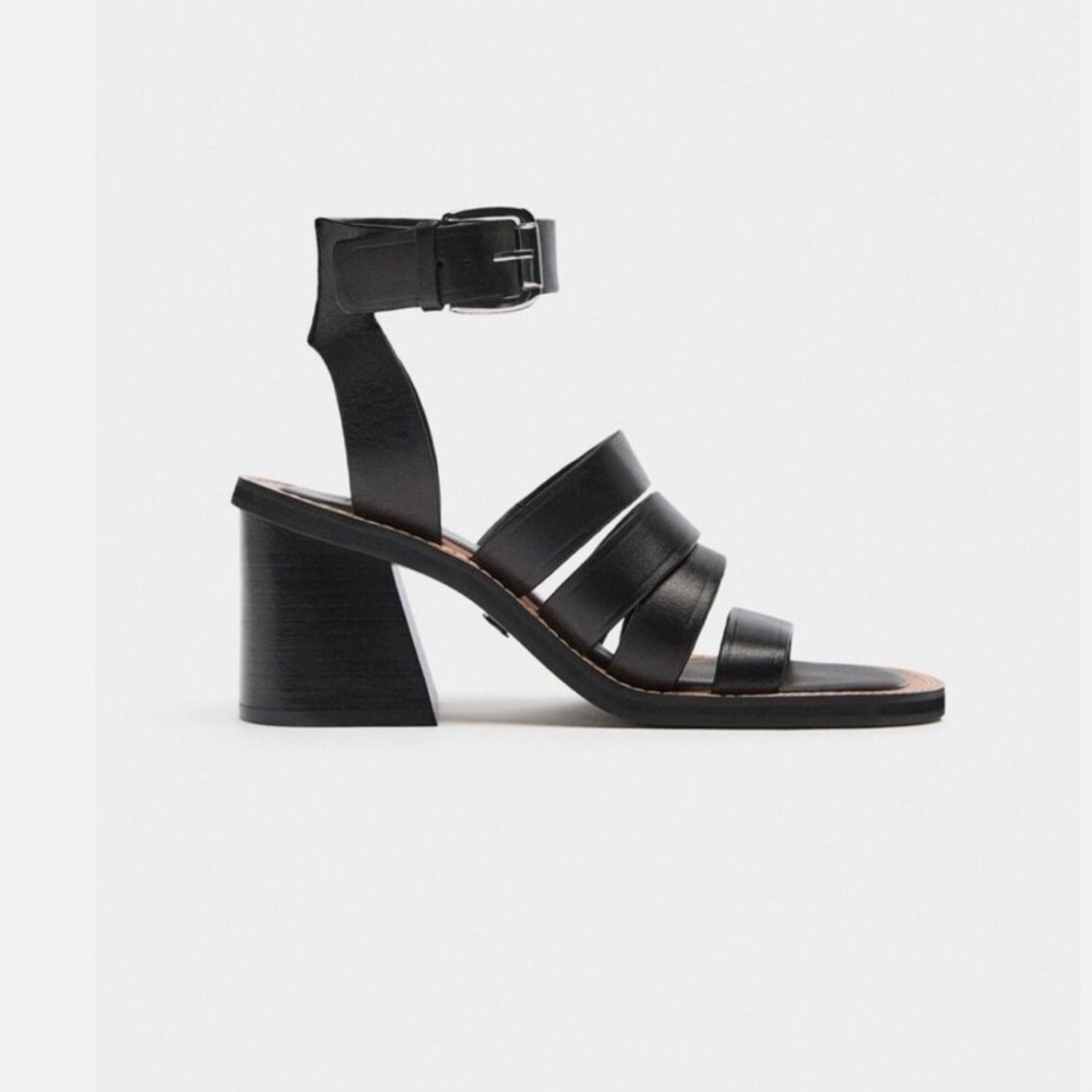 Zara limited edition pure leather strappy sandals - Picture 2 of 8